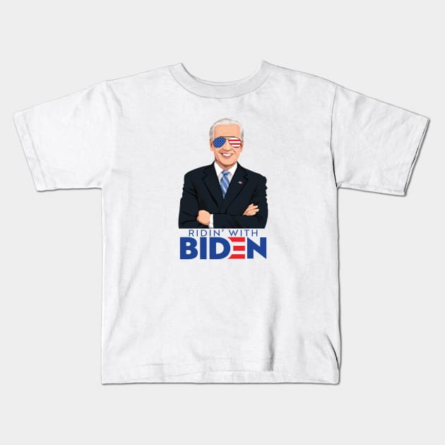 Joe Biden 2020 - Ridin' With Biden for President Kids T-Shirt by ericb